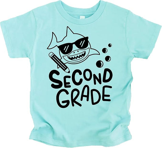2nd Grade Shark First Day of School Boys Back to School T-Shirt