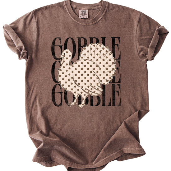 Gobble Gobble turkey Thanksgiving shirt, Espresso, view 4