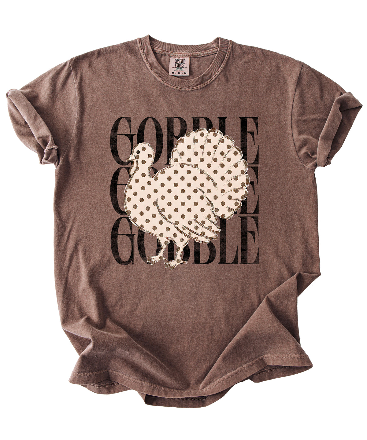 Gobble Gobble turkey Thanksgiving shirt, Espresso, view 4