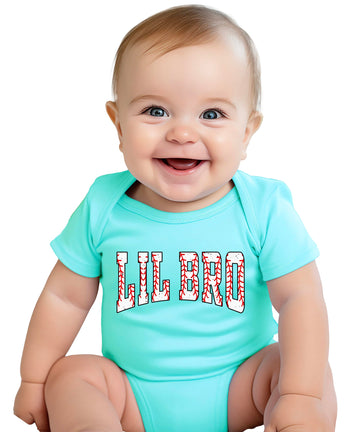 Lil Bro Baseball Theme Little Brother Bodysuit for Boys Toddler Baby