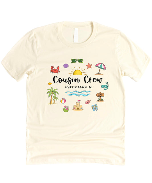Cousin Crew Myrtle Beach Shirt – Matching Family Vacation T Shirt for Kids Women Men