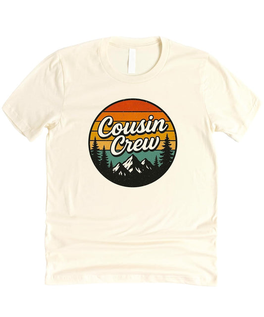 Cousin Crew Retro Mountain Family Matching Reunion T-Shirt