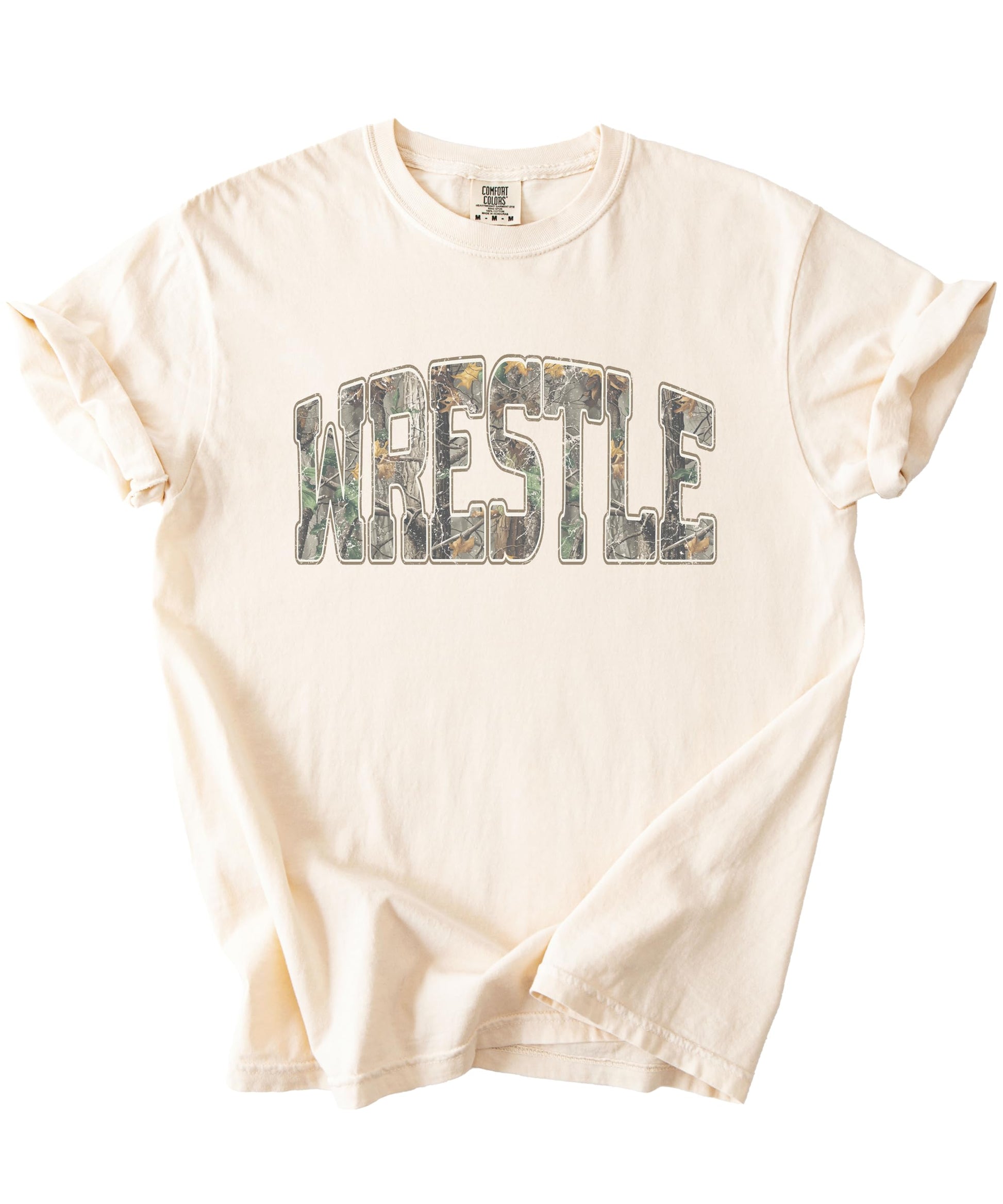 Wrestling shirt displayed flat showing full design and shirt silhouette