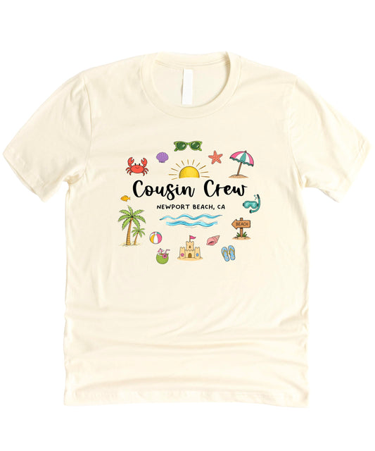 Cousin Crew Newport Beach CA Shirt – Matching Family Vacation Beach Trip T Shirt for Kids Women Men