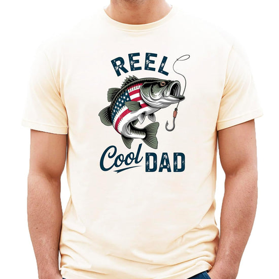 Back view of fishing dad shirt showing clean design and comfortable fit