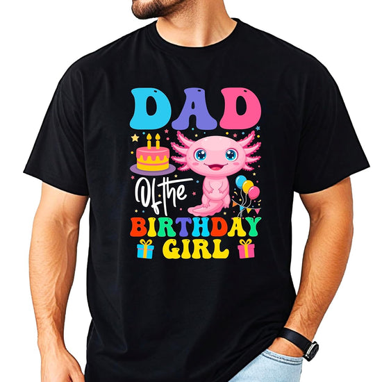 Axolotl birthday shirt family matching set displaying coordinated designs for parents and birthday child
