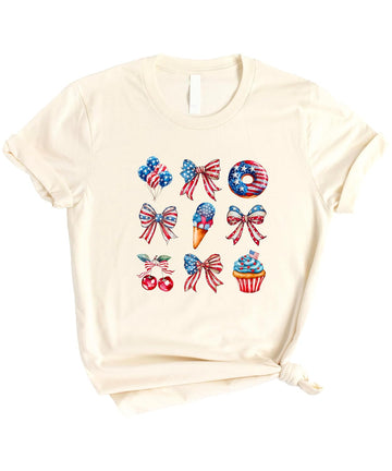 4th of July Patriotic Bows Sweets Family Matching Shirt