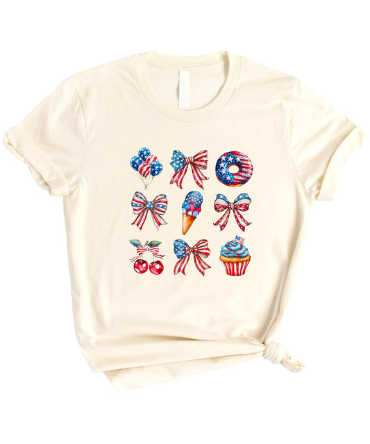 4th of July Patriotic Bows Sweets Family Matching Shirt