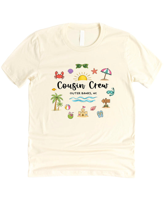 Cousin Crew Outer Banks NC Shirt – Matching Family Vacation Beach Trip T Shirt for Kids Women Men
