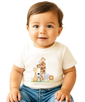 Safari jungle animals birthday shirt graphic design layout