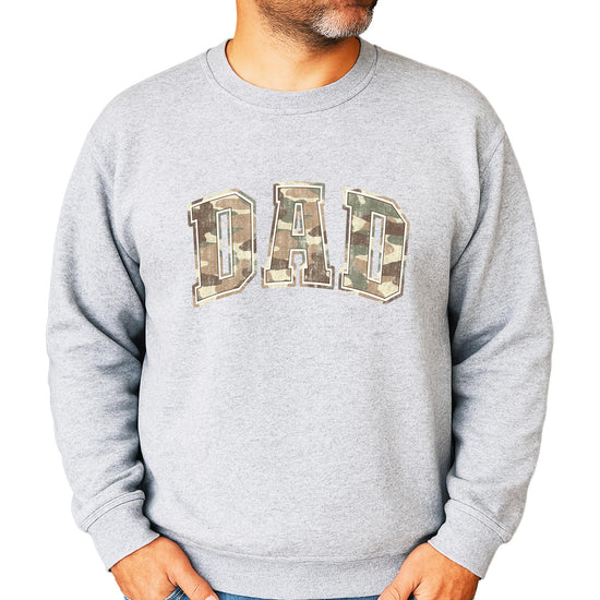 Mens military camouflage crewneck sweatshirt full front view