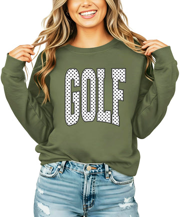 Olive Loves Apple Golf Sweatshirt for Women Kids – Cute Preppy Golf Crewneck Pullover