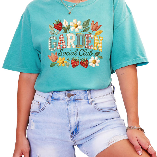 Garden Social Club shirt styled on model showing relaxed fit and vintage aesthetic
