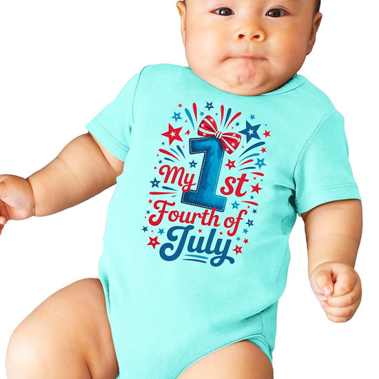 Baby bodysuit size and care label detail showing 100% cotton fabric composition