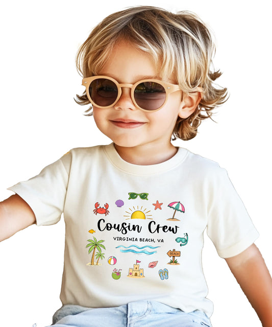 Cousin Crew Virginia Beach Unisex Shirt for Family Vacation Matching Cousins Trip Summer Reunion Tee