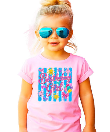 Birthday Girl Shirt for Toddler & Youth Girls Cute Painted Glitter Tee
