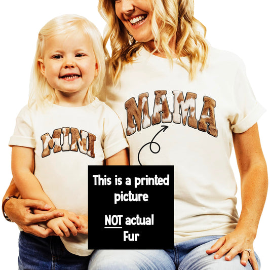 Mama and Mini Matching Cow Print Shirts - Sold Separately