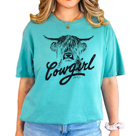Side view of western country graphic tee showing relaxed fit and styling
