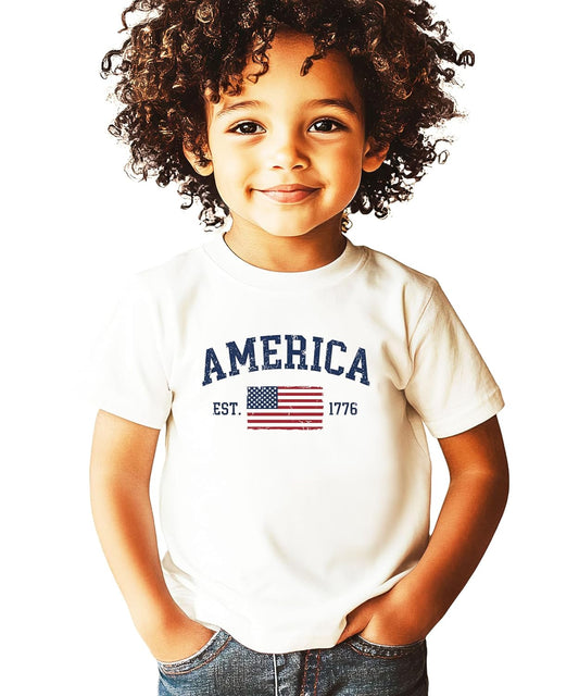 America Est 1776 Patriotic Family Matching Shirt | 4th of July Tee