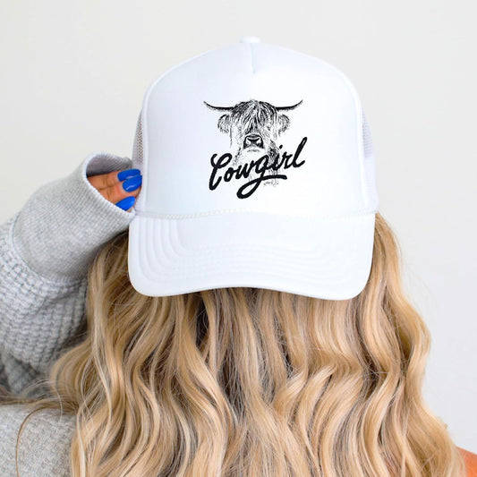Highland Cow Cowgirl Hat Western Trucker Snapback for Women