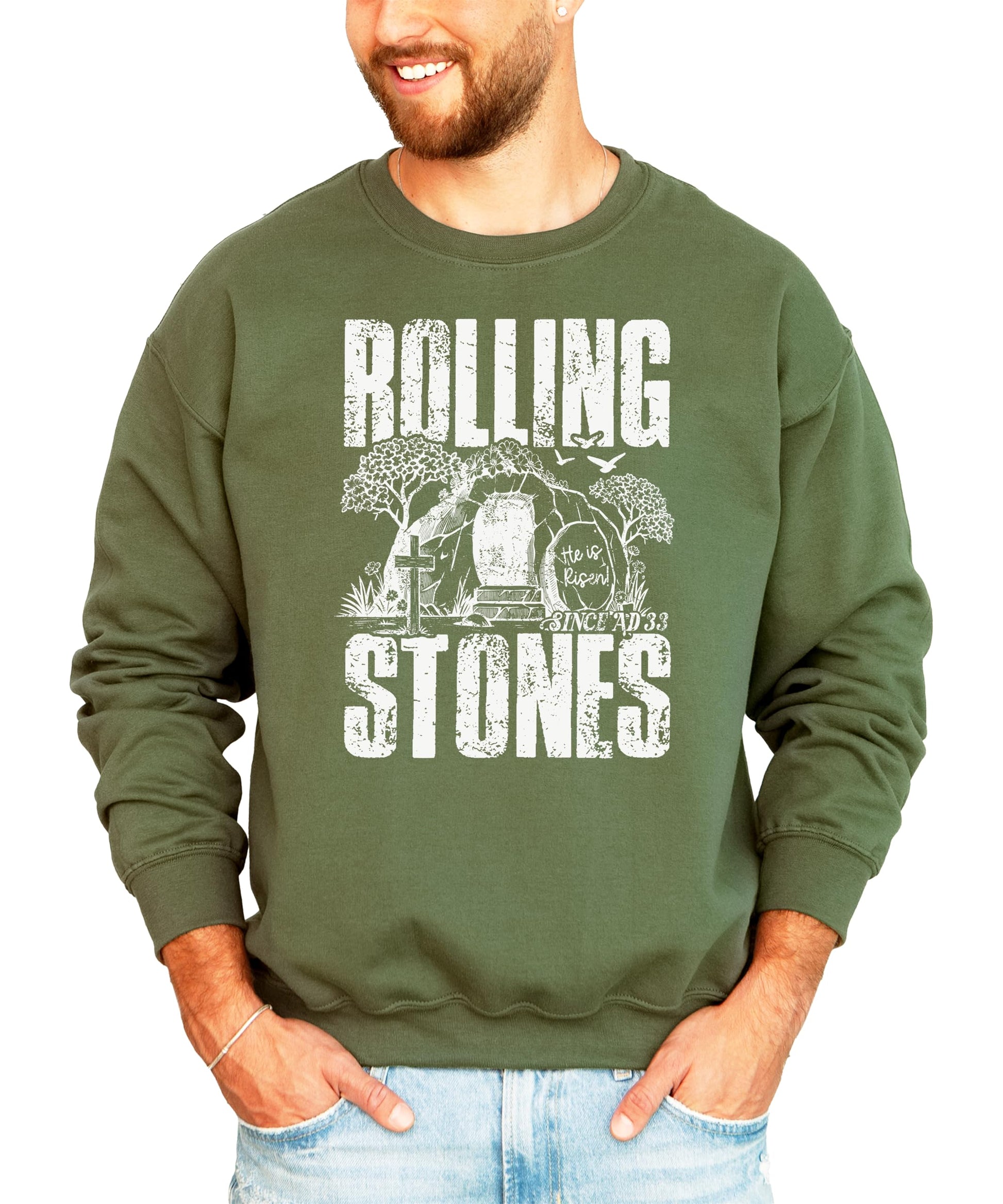 Back view of Easter sweatshirt showing clean design and comfortable fit