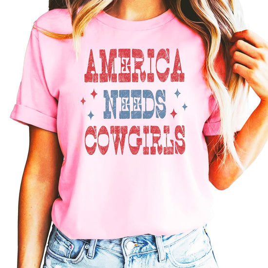 America Needs Cowgirls western shirt styled with denim for casual country look