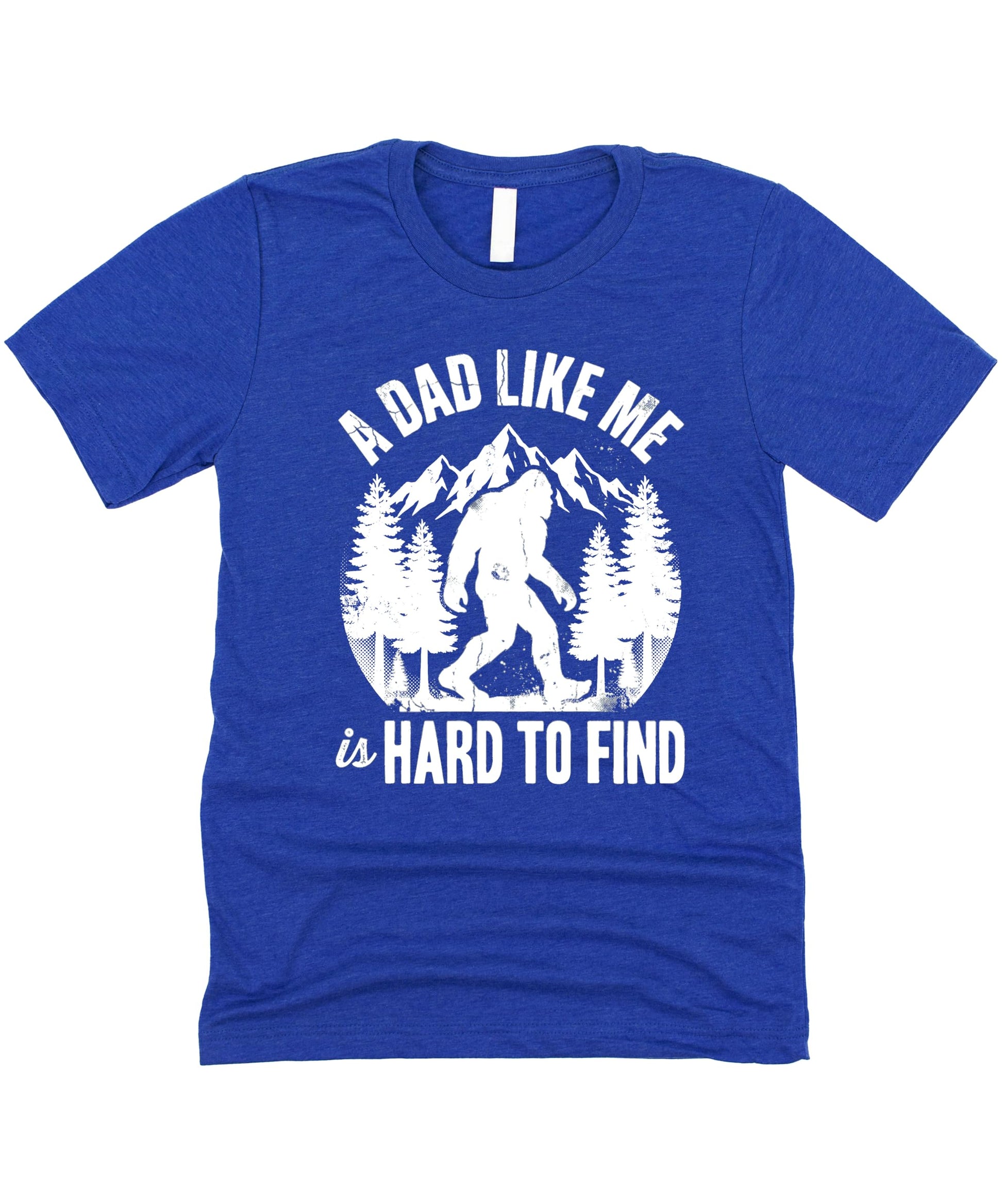 Father's Day Sasquatch shirt lifestyle shot displaying retro outdoor themed design