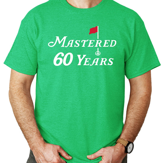Back view of green golf birthday t-shirt showing plain back design