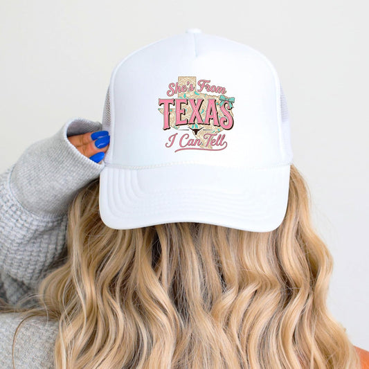 She's From Texas Trucker Hat - Western Cowgirl Snapback Cap