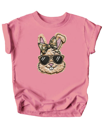 Ink Printed NOT a Chenille Patch Family Matching Camo Bow Easter Bunny Shirt for Girls, Teens & Women