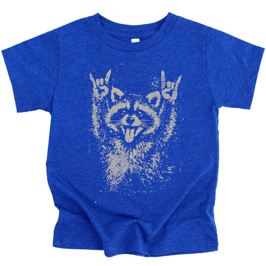 Funny raccoon shirt gift idea mockup showing rock and roll themed graphic tee perfect for animal lovers