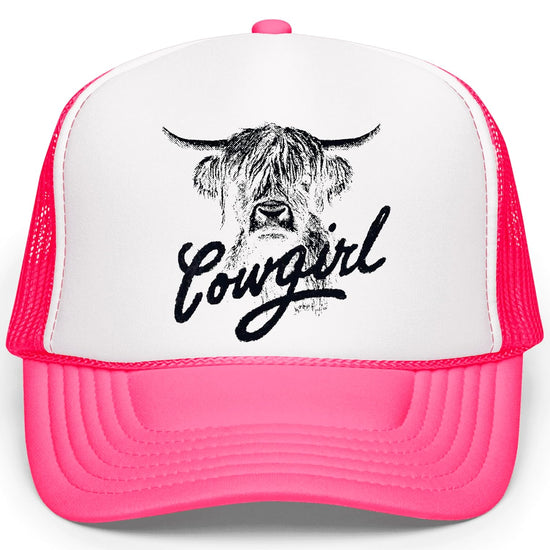 Back view of trucker hat showing black mesh panels and snapback adjustment