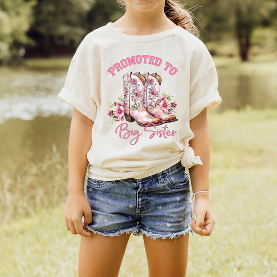 Back view of Promoted to Big Sister shirt showing design placement