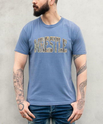 Camo Wrestle Shirt - Wrestling Unisex Graphic Tee