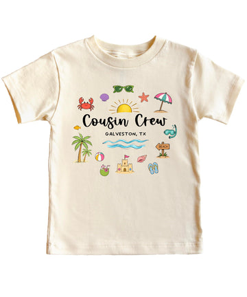 Cousin Crew Galveston TX Shirt – Matching Family Vacation Beach Trip Tee for Kids Women Men