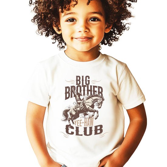 Big Brother Club shirt worn by child showing natural fit and western styling