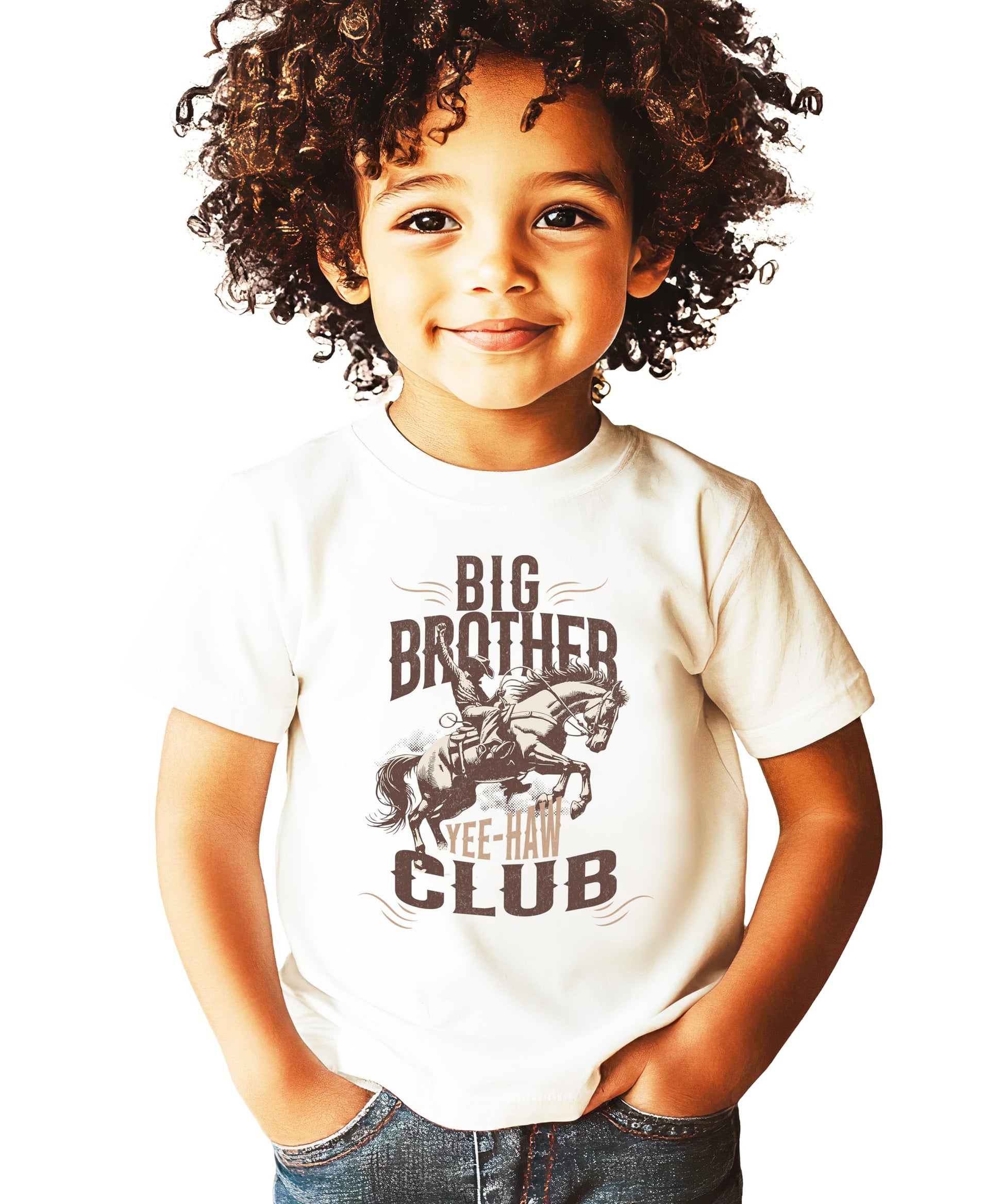 Big Brother Club shirt worn by child showing natural fit and western styling