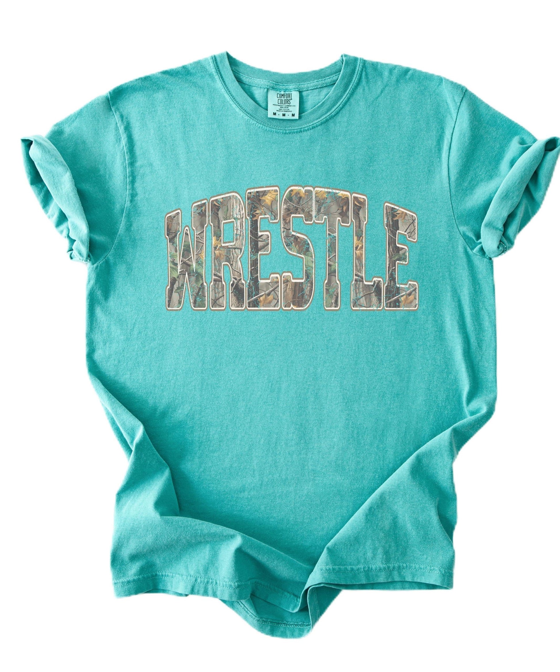 Back view of wrestling shirt showing additional design elements or plain back