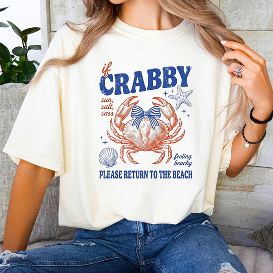 Size chart and fit guide for unisex coastal crab graphic t-shirt