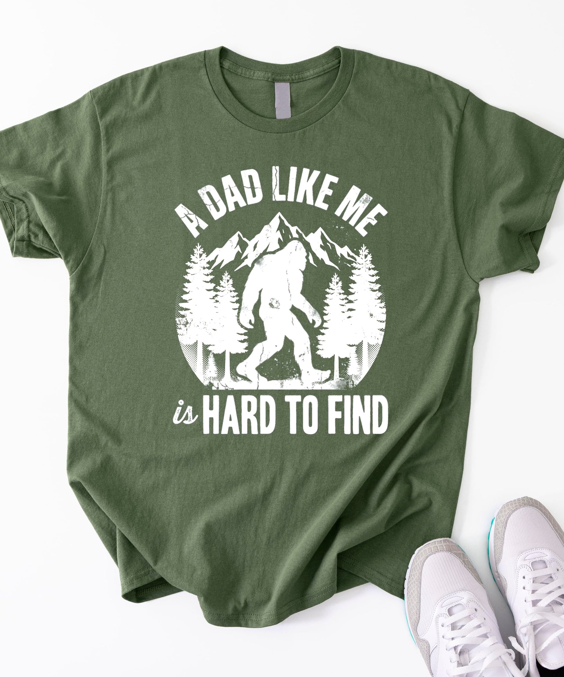 Close-up of vintage Bigfoot shirt design showing detailed Sasquatch silhouette artwork