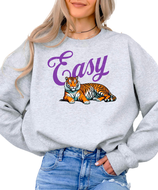 Easy Tiger Sweatshirt for Women, Teens & Kids Orange Tiger Everyday Sweater