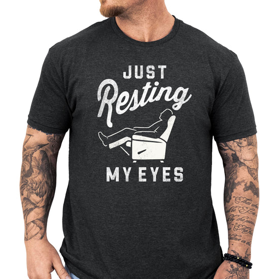 Back view of Just Resting My Eyes Father's Day shirt showing plain black design