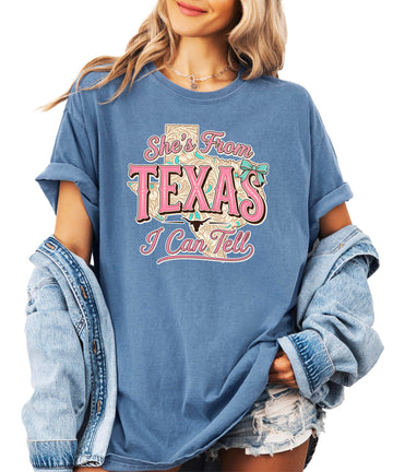 She's from Texas Women's Shirt Country Girl I Can Tell Graphic Tee
