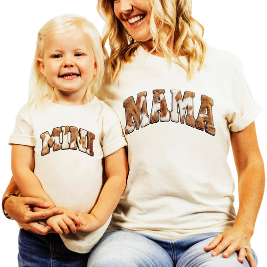Mama and Mini Matching Cow Print Shirts - Sold Separately