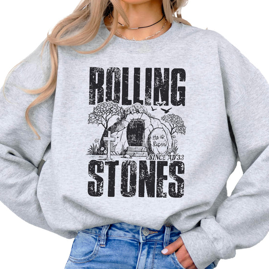 Full view of unisex Christian Easter sweatshirt showing fit and design placement