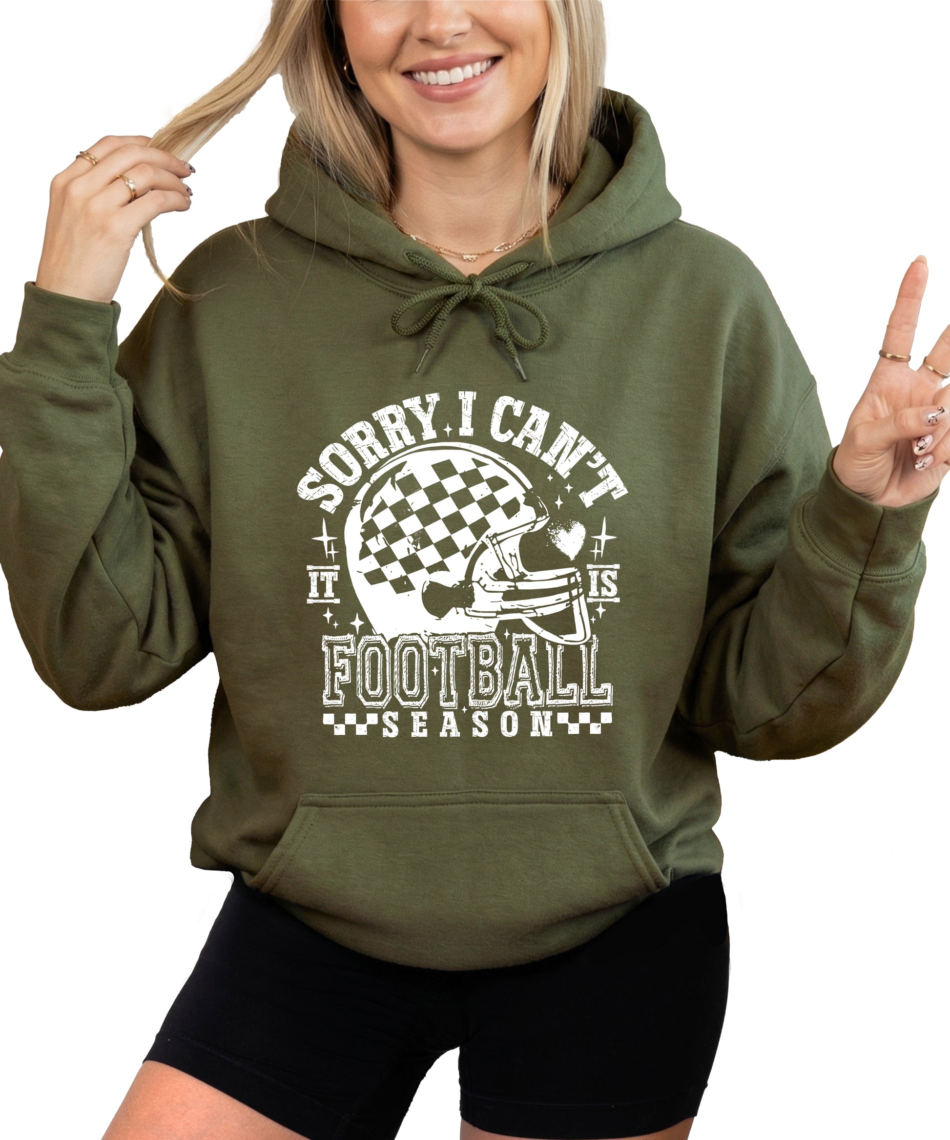 Sorry I Can't It Is Football Season hoodie - Army Green Hoodie - A1