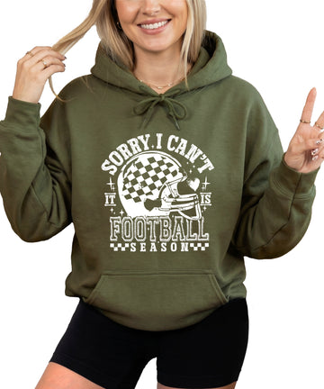 Sorry I Can't It Is Football Season hoodie - Army Green Hoodie - A1