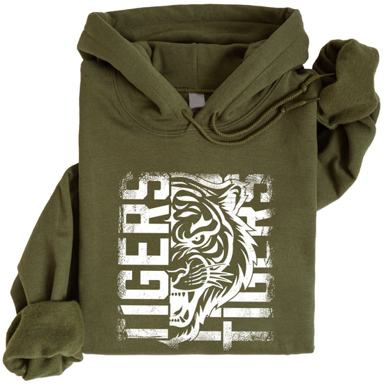 Tigers School Spirit Hoodie Army Green view 1