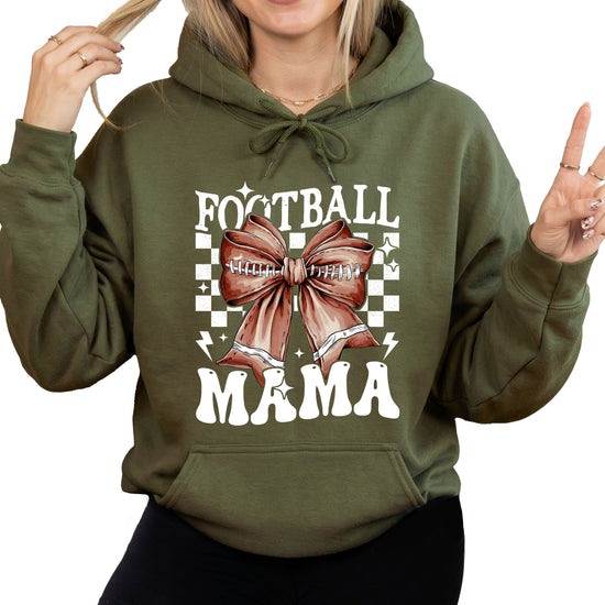Football Mama Hoodie for Women – Army Green view 1