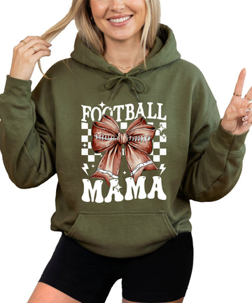 Football Mama Hoodie for Women – Army Green view 1